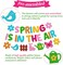 Spring is in The Air Banner Hello Spring Party Decorations Flower Bunny Bird Butterfly Sign Garland for Welcome Spring Happy Easter Festival Colorful Glitter Party Supplies